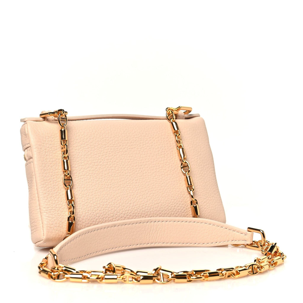 Grained Calfskin Extra Pocket Mini Pouch Creamed Honey