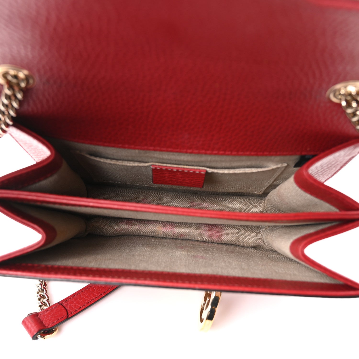 Dollar Calfskin Small Interlocking G Shoulder Bag Red