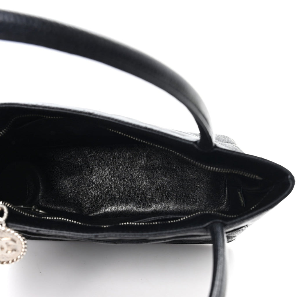 Caviar Quilted Medallion Tote Black