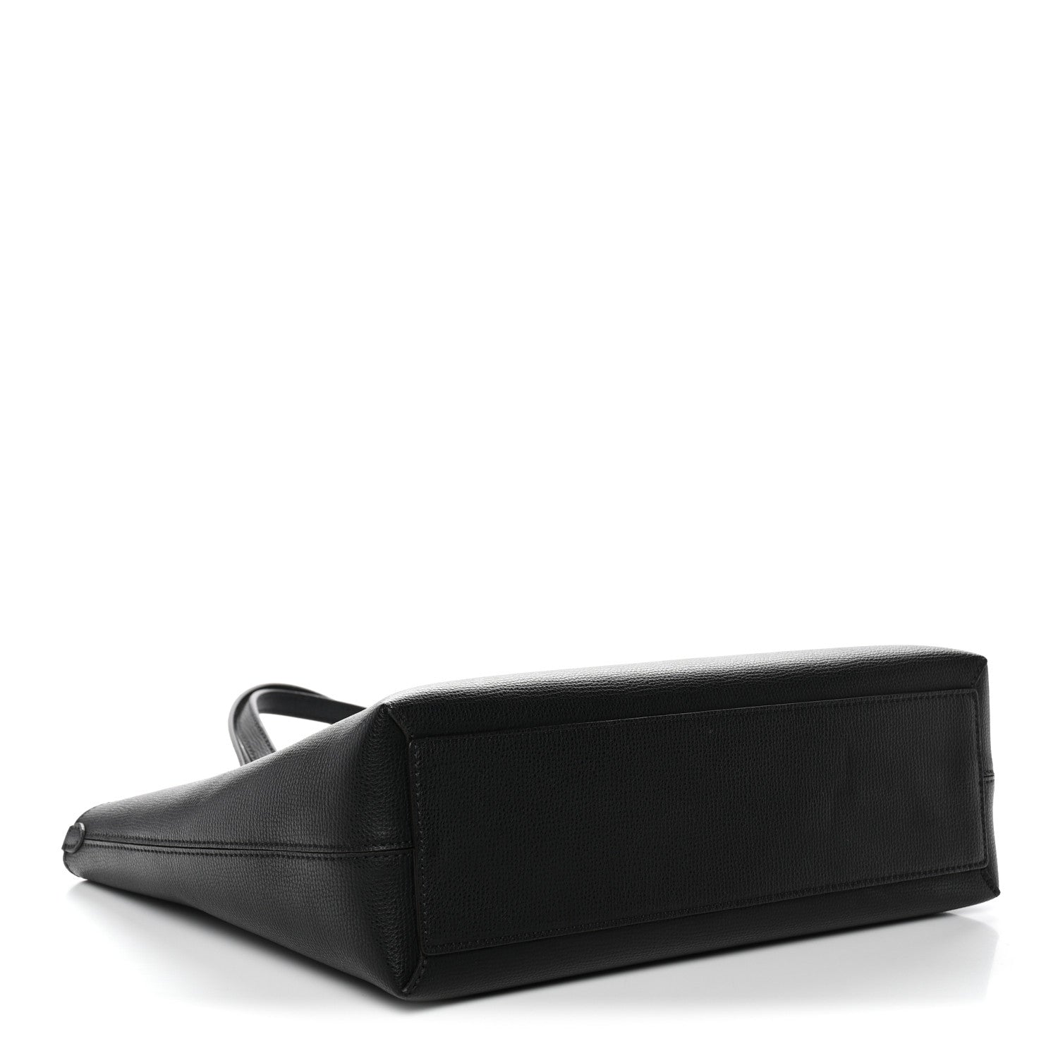 Grainy Calfskin Haymarket Check Small Reversible Tote Black