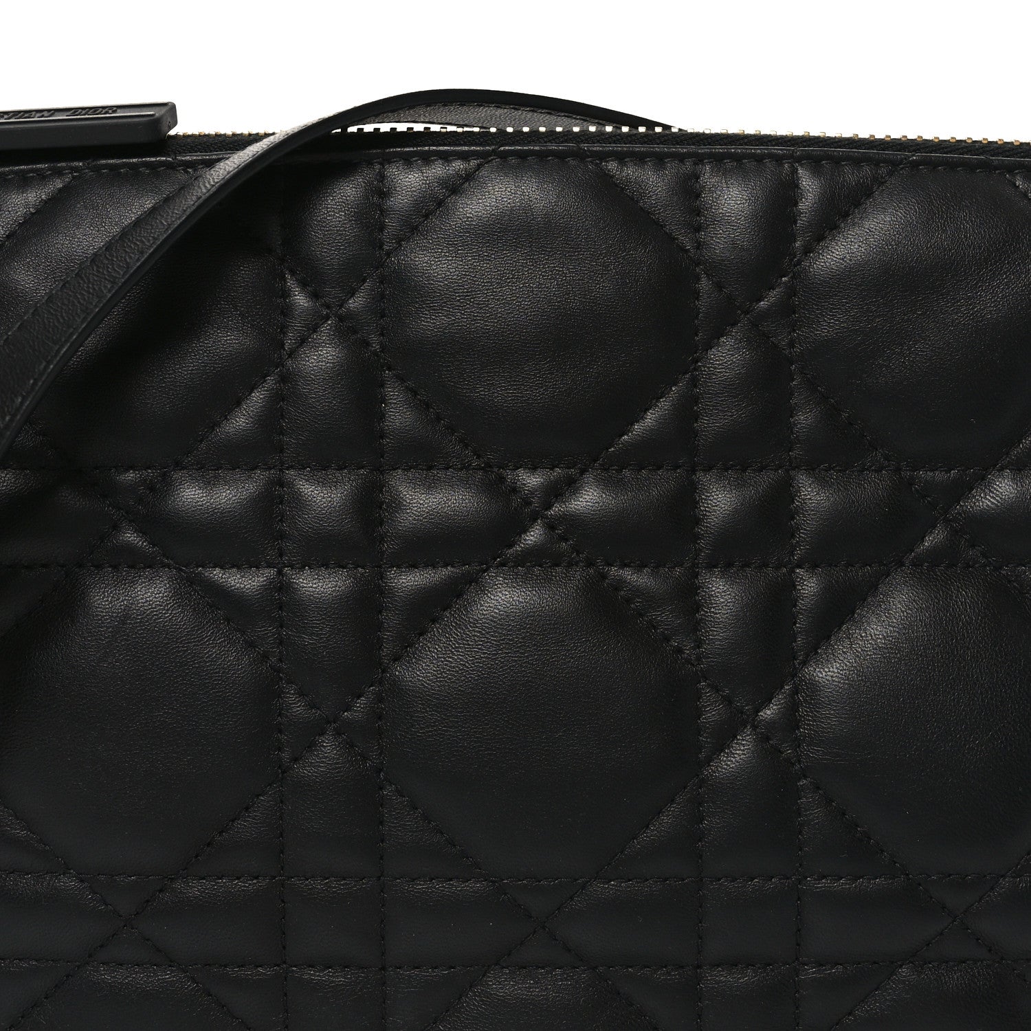 Lambskin Cannage Medium Dior Vibe Hobo Bag Black