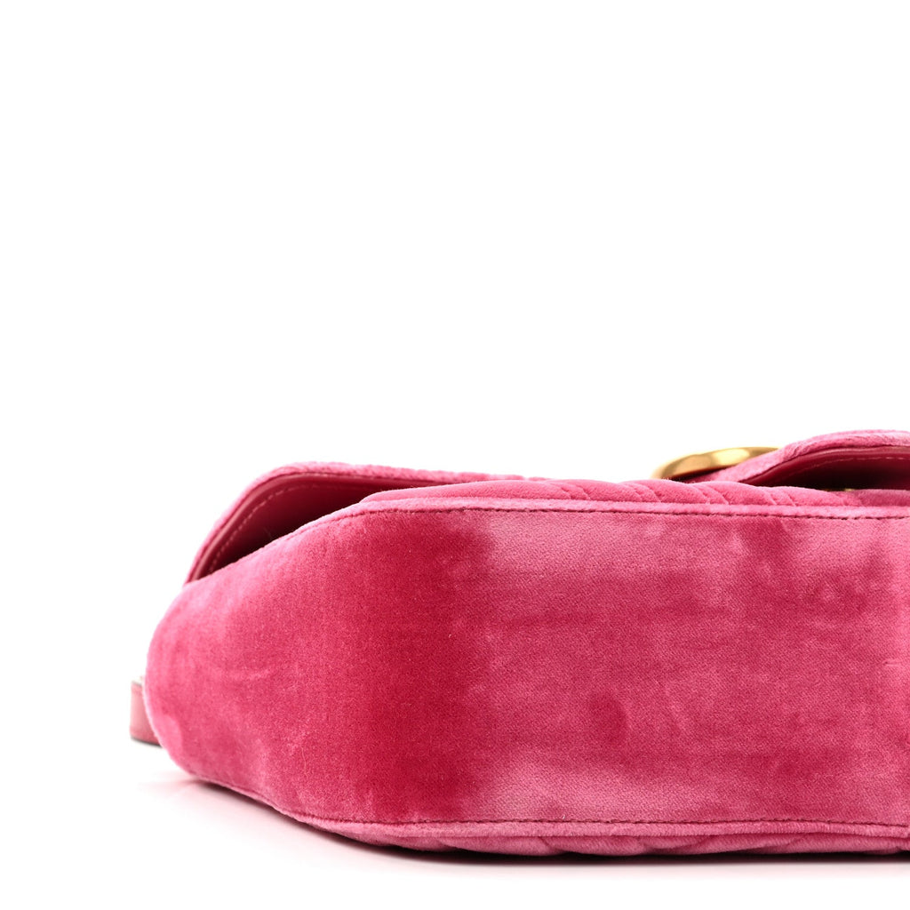 Velvet Matelasse Small GG Marmont Shoulder Bag Light Raspberry Rose