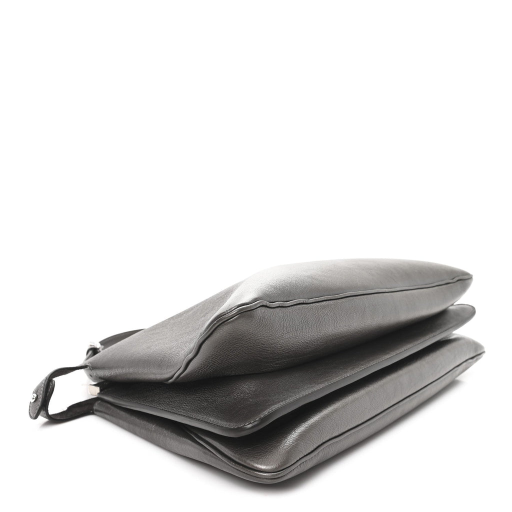 Metallic Vitello Large Soft Peekaboo Tortora