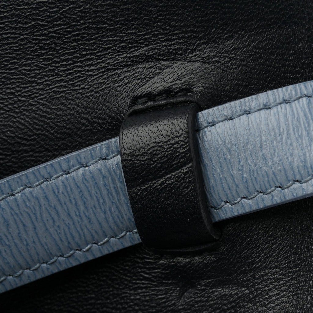 Liege Calfskin Medium Classic Box Flap Bag Slate Blue