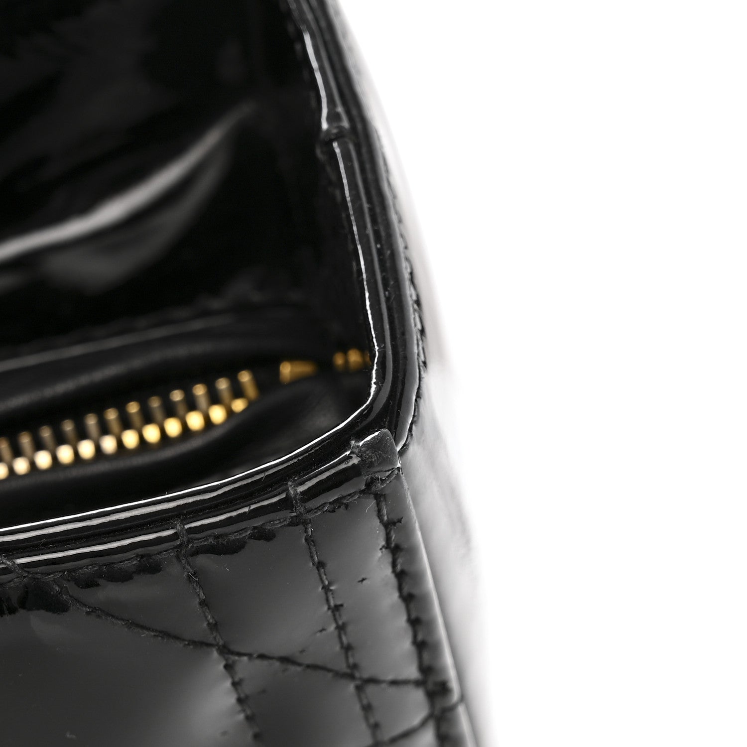 Patent Cannage Large Lady Dior Black