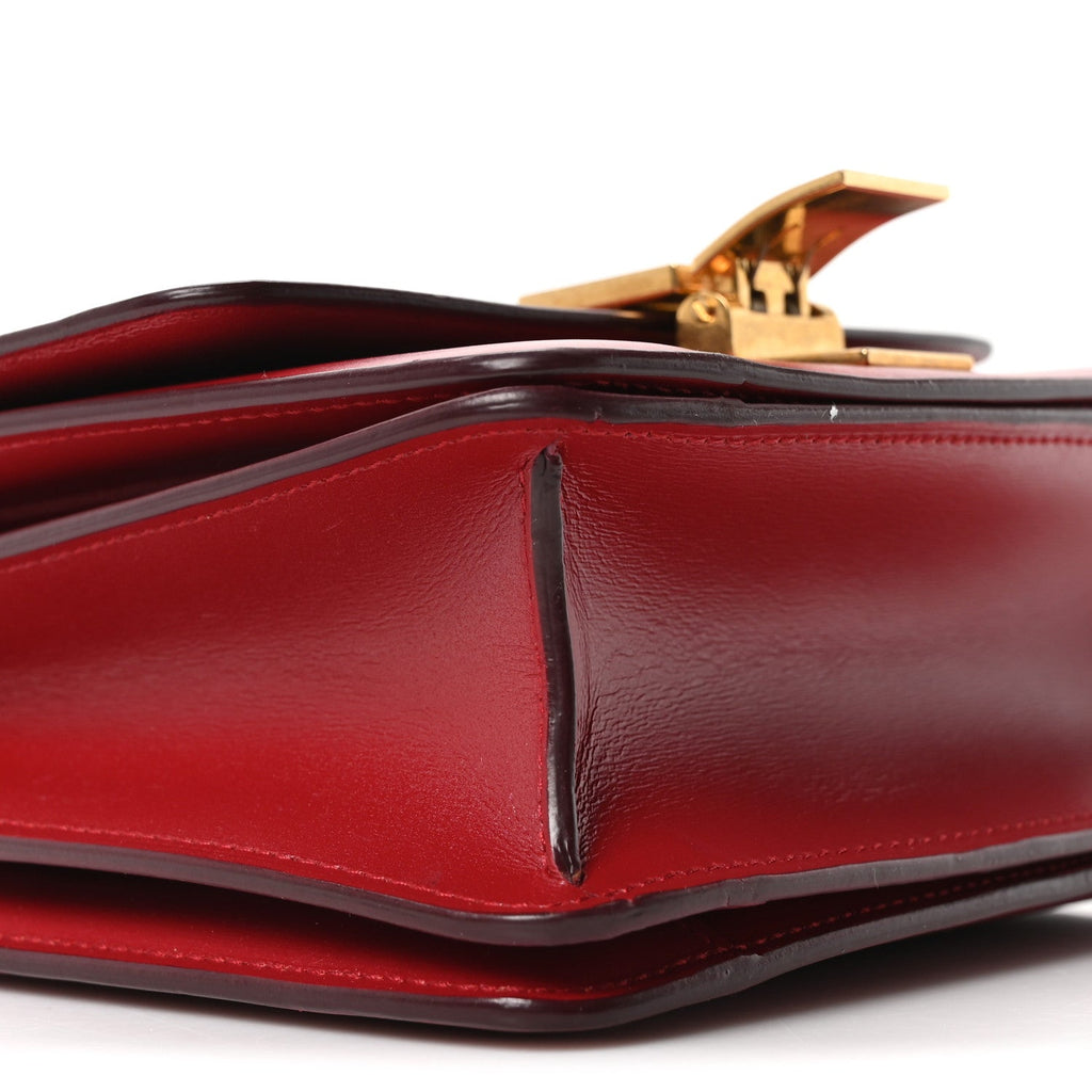 Box Calfskin Small Classic Box Flap Bag Red