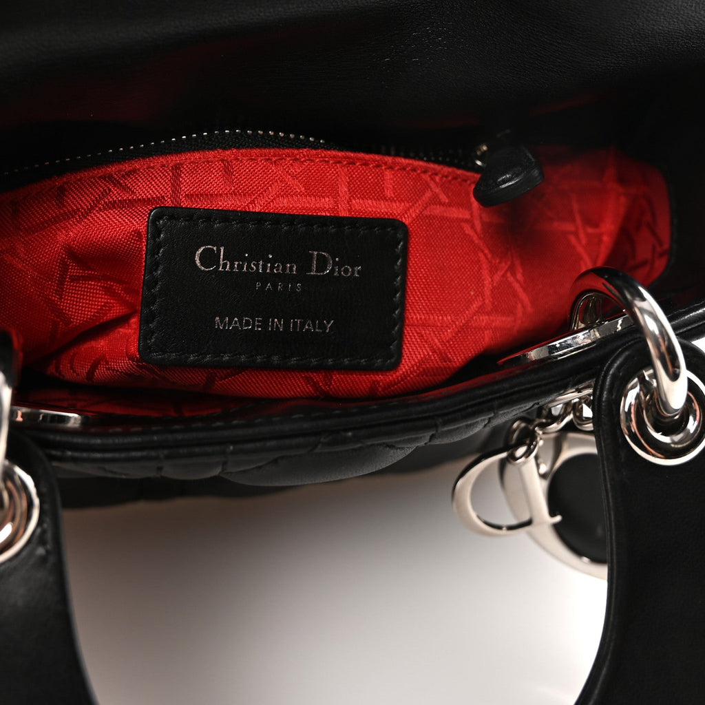 Lambskin Cannage Mini Lady Dior Black
