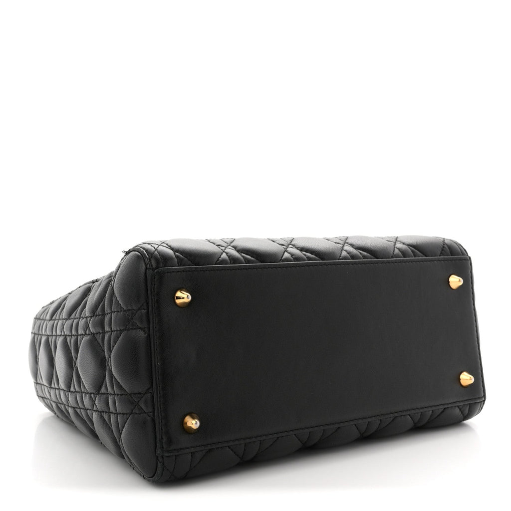 Lambskin Cannage Medium Lady Dior Black