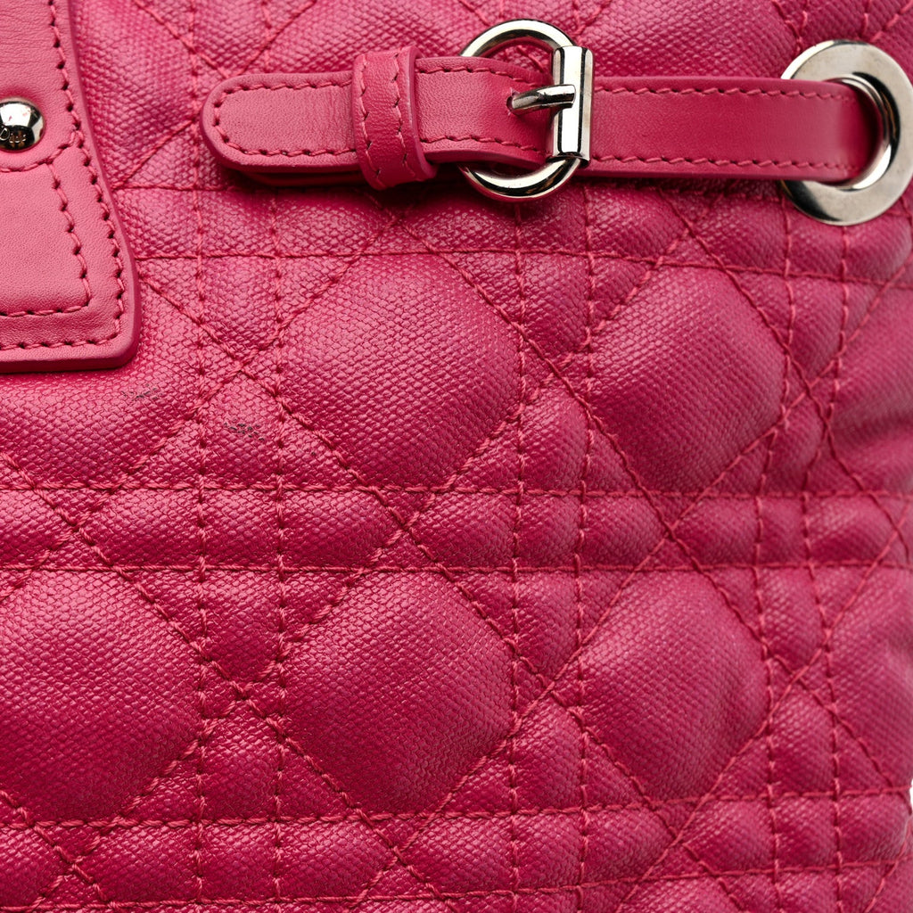 Coated Canvas Cannage Medium Panarea Tote Pink
