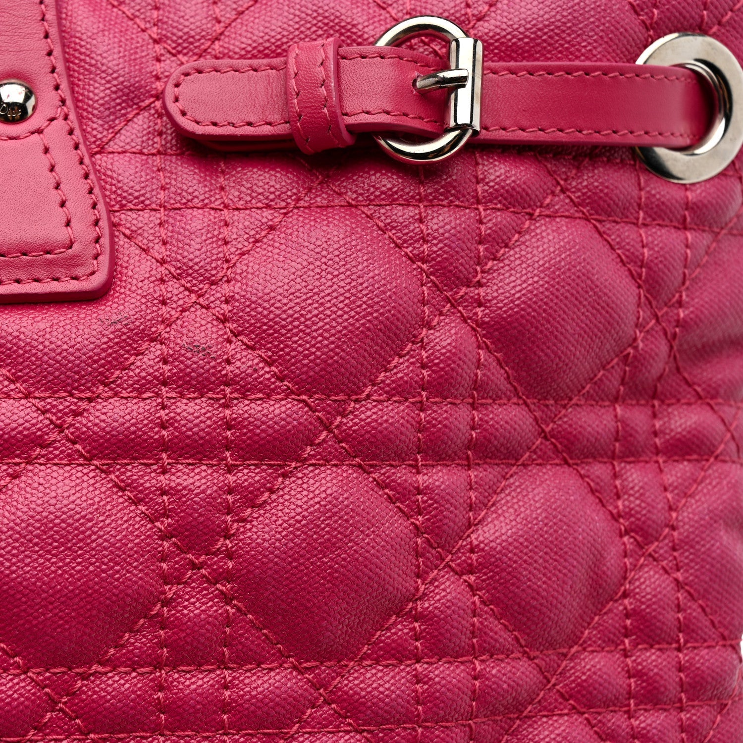 Coated Canvas Cannage Medium Panarea Tote Pink