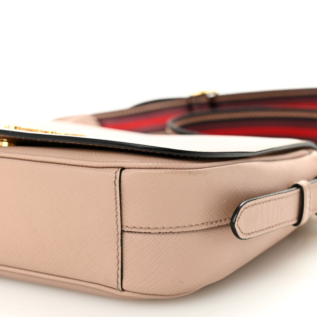 Saffiano Flap Crossbody Cipria