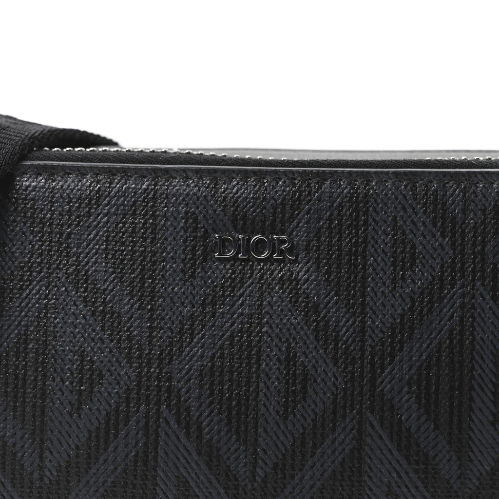 Coated Canvas CD Diamond Messenger Pouch Black