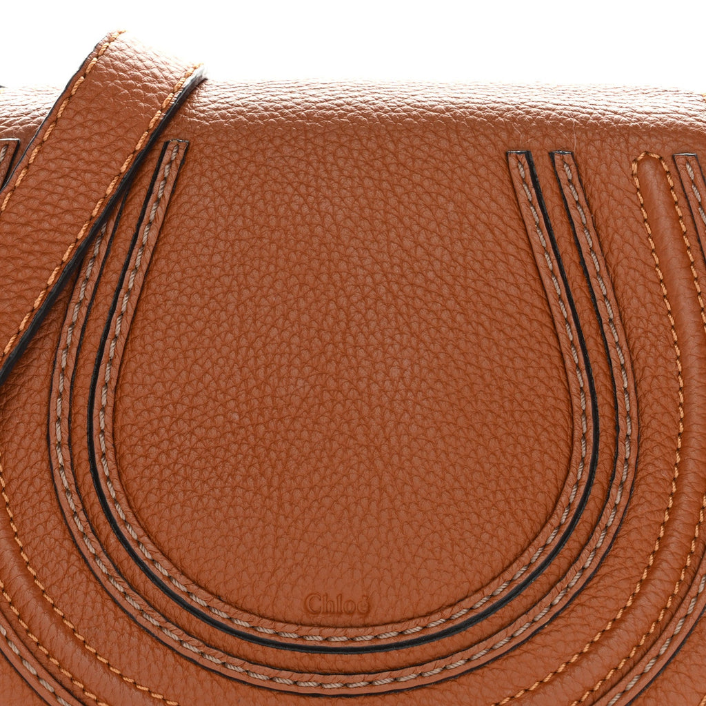 Grained Calfskin Small Marcie Saddle Bag Tan