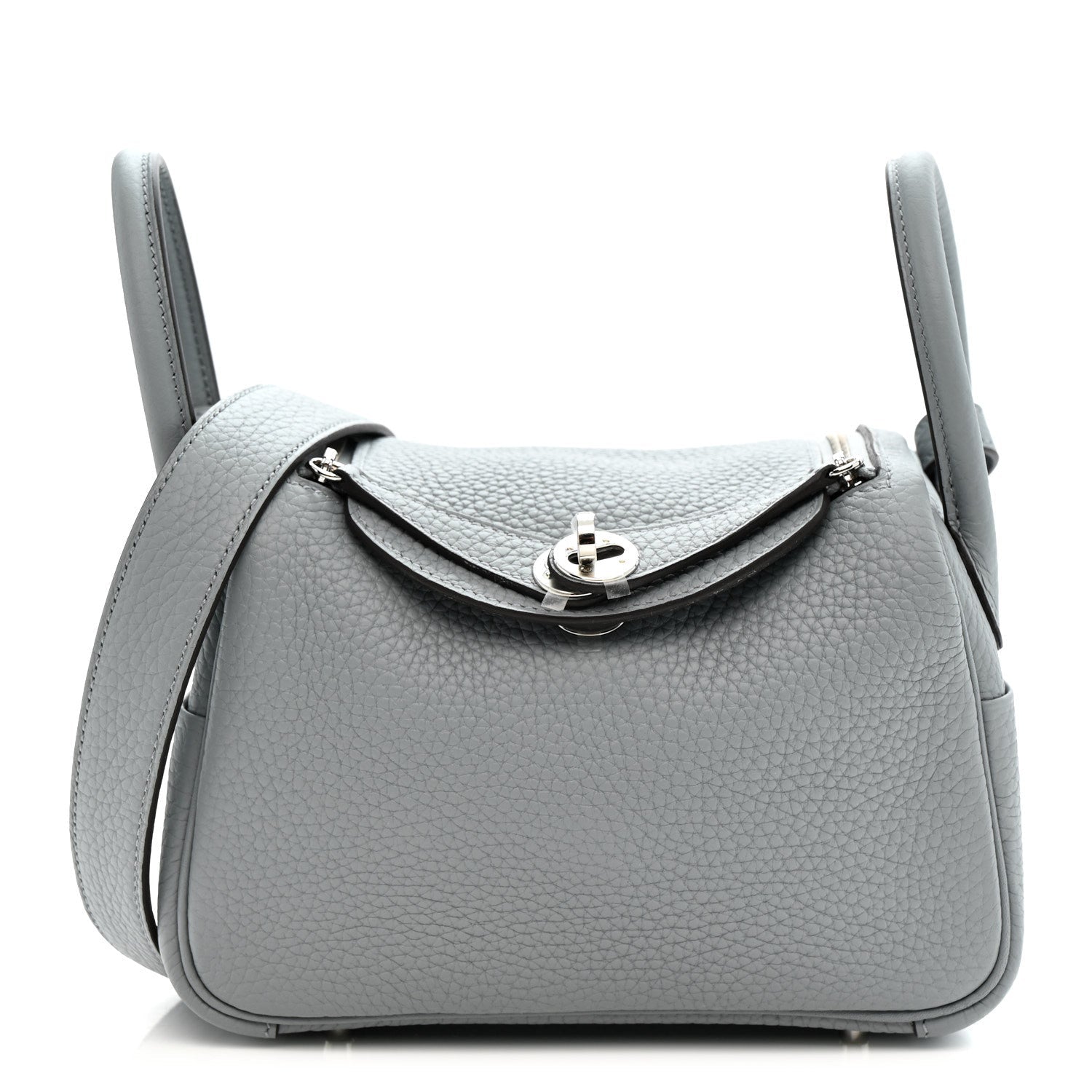 Taurillon Clemence Mini Lindy 20 Gris Pantin