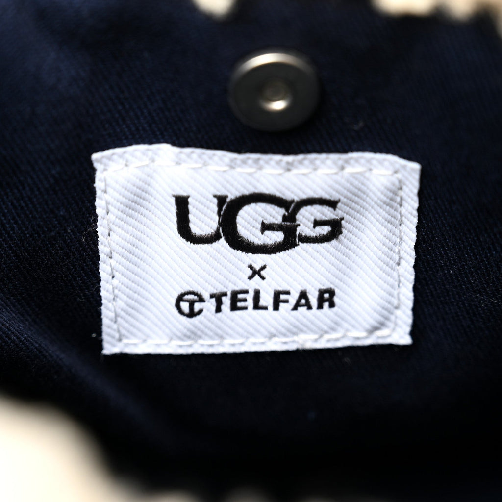 X UGG Denim Shearling Small Shopping Bag Raw Denim