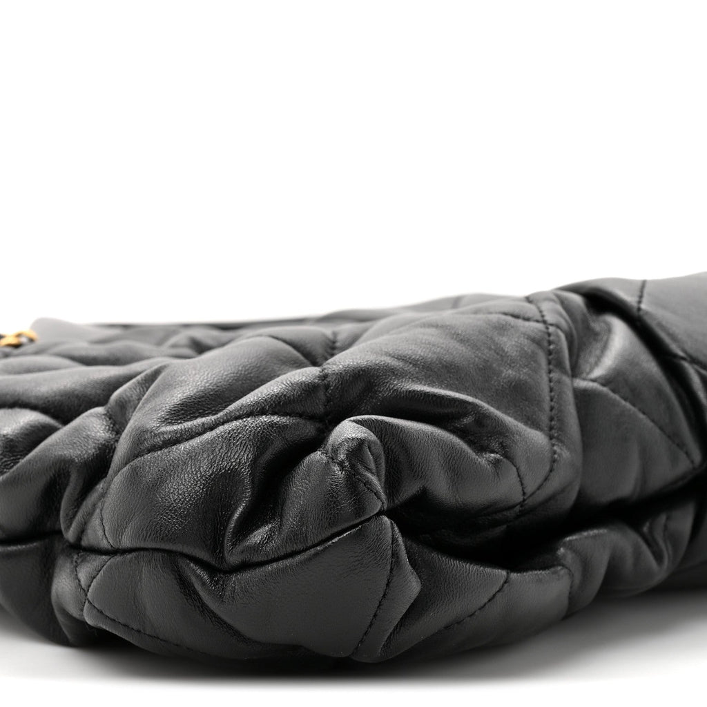 Lambskin Quilted Bow Bag Black