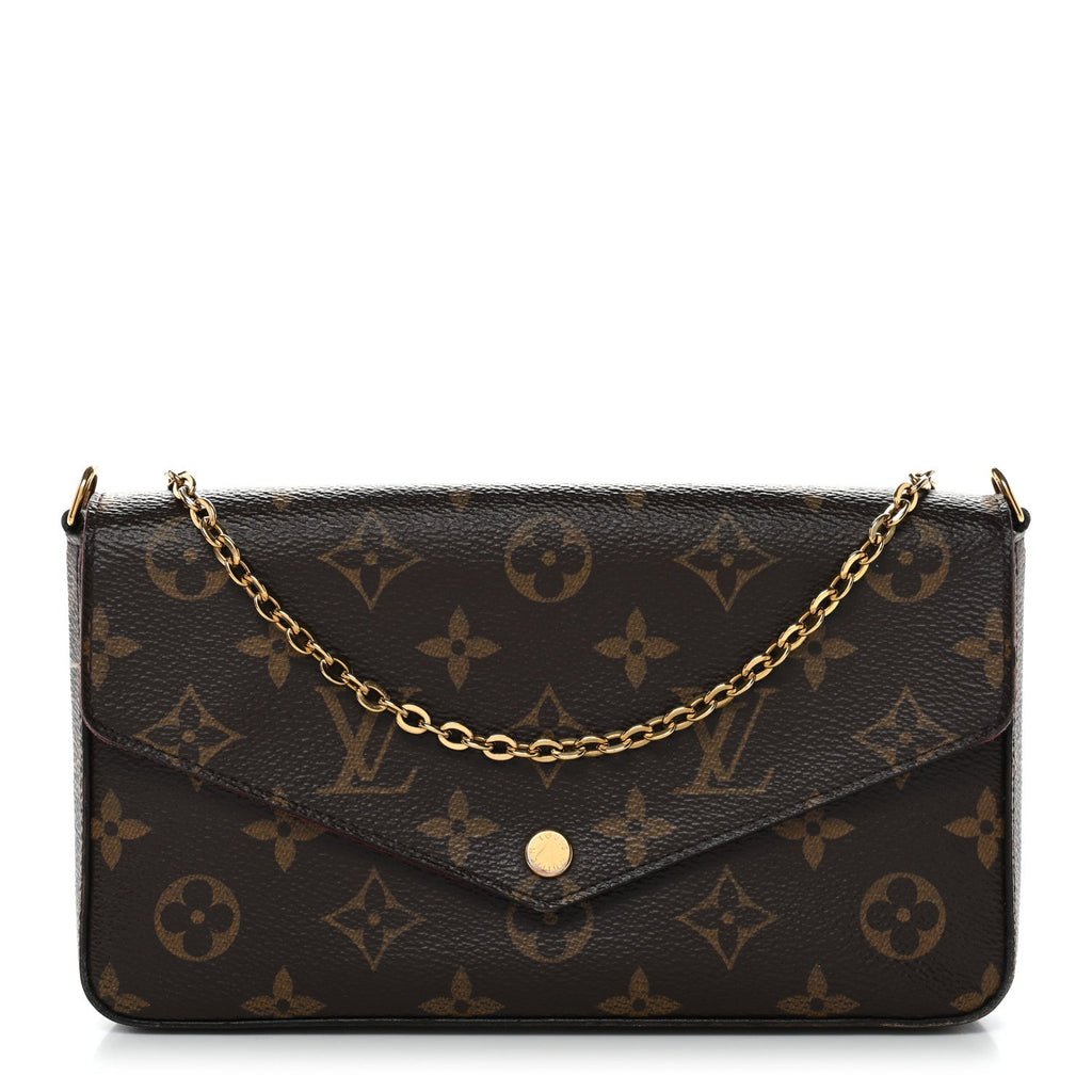Monogram Pochette Felicie Chain Wallet Fuchsia