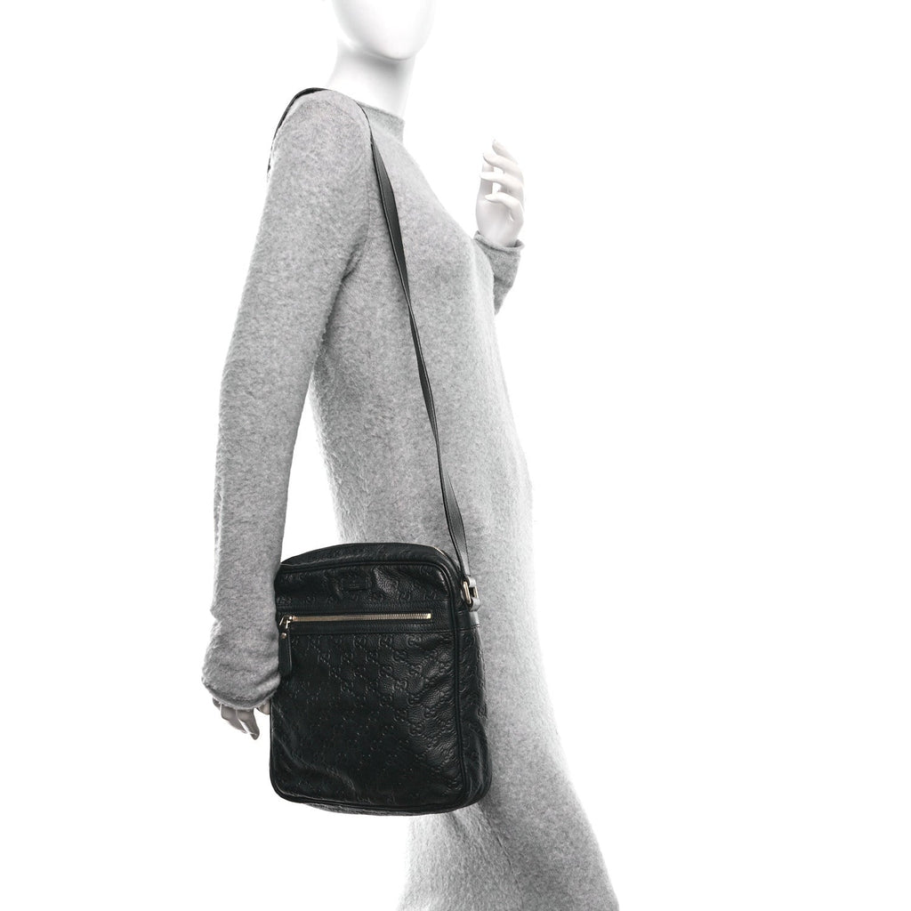 Guccissima Flat Messenger Bag Black