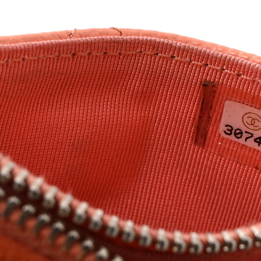 Caviar Quilted CC Zip  Holder Pink