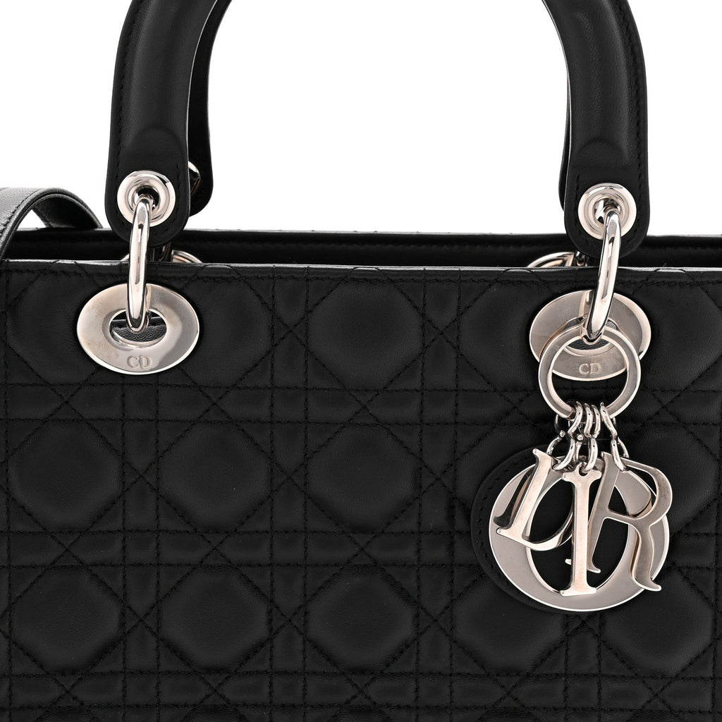 Lambskin Cannage Medium Lady Dior Black