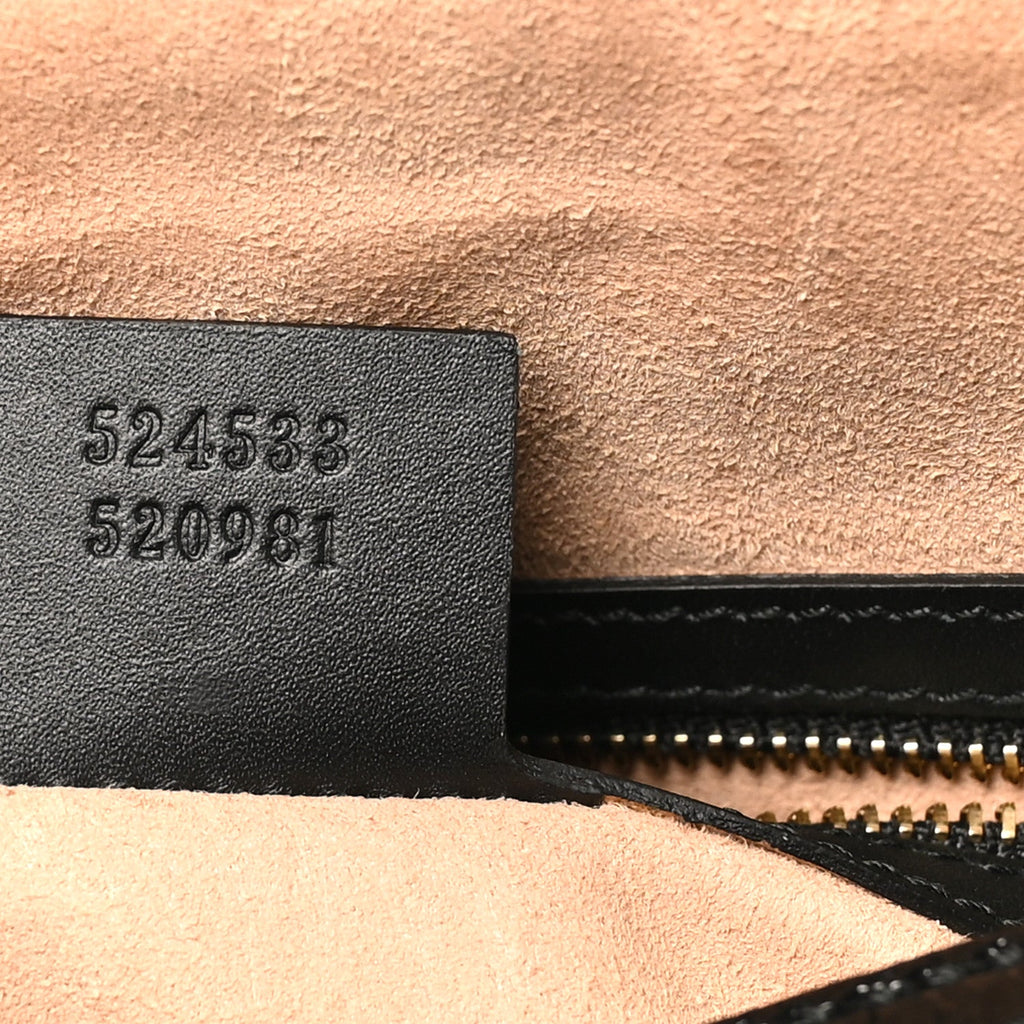 Suede Patent GG Web Medium Ophidia Top Handle Dome Bag Black