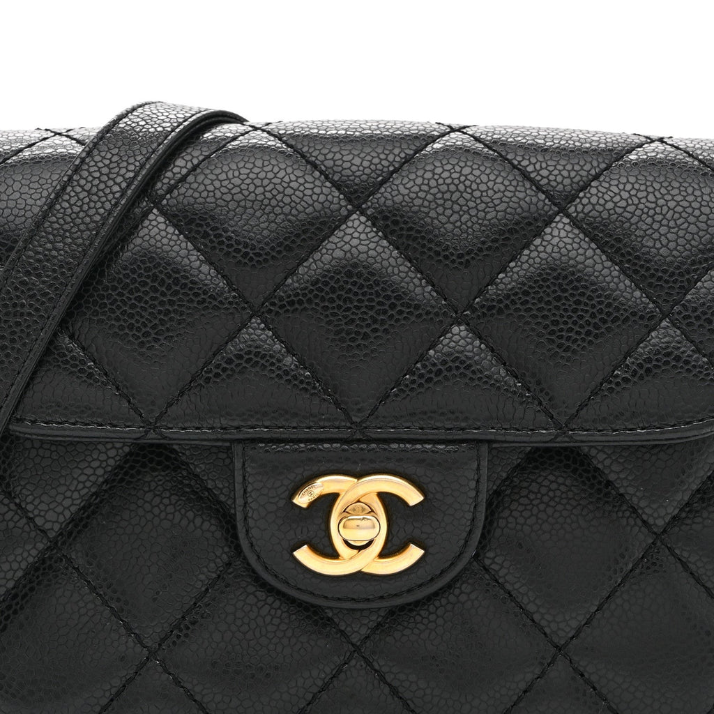 Caviar Quilted Mini Chain Flap Black