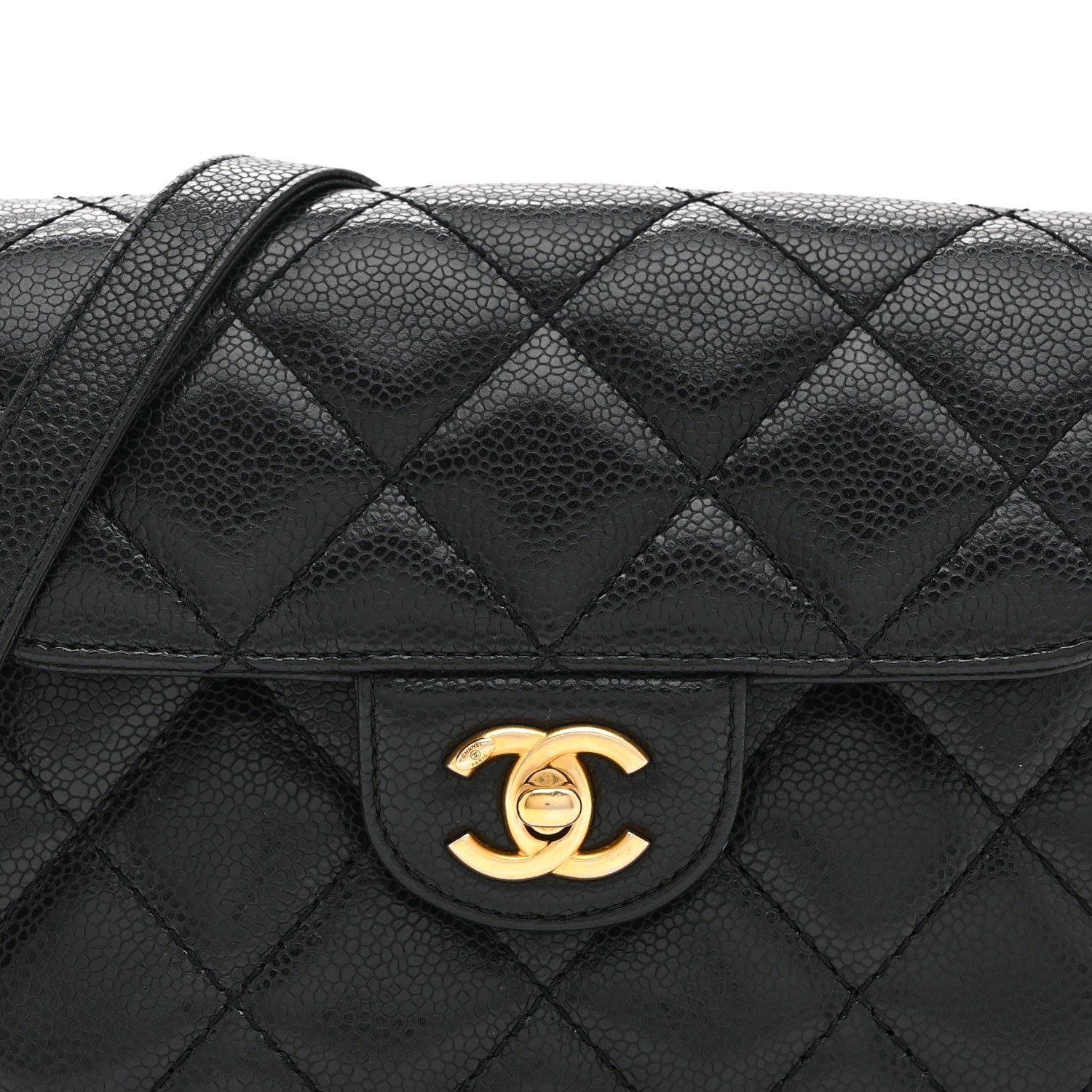 Caviar Quilted Mini Chain Flap Black
