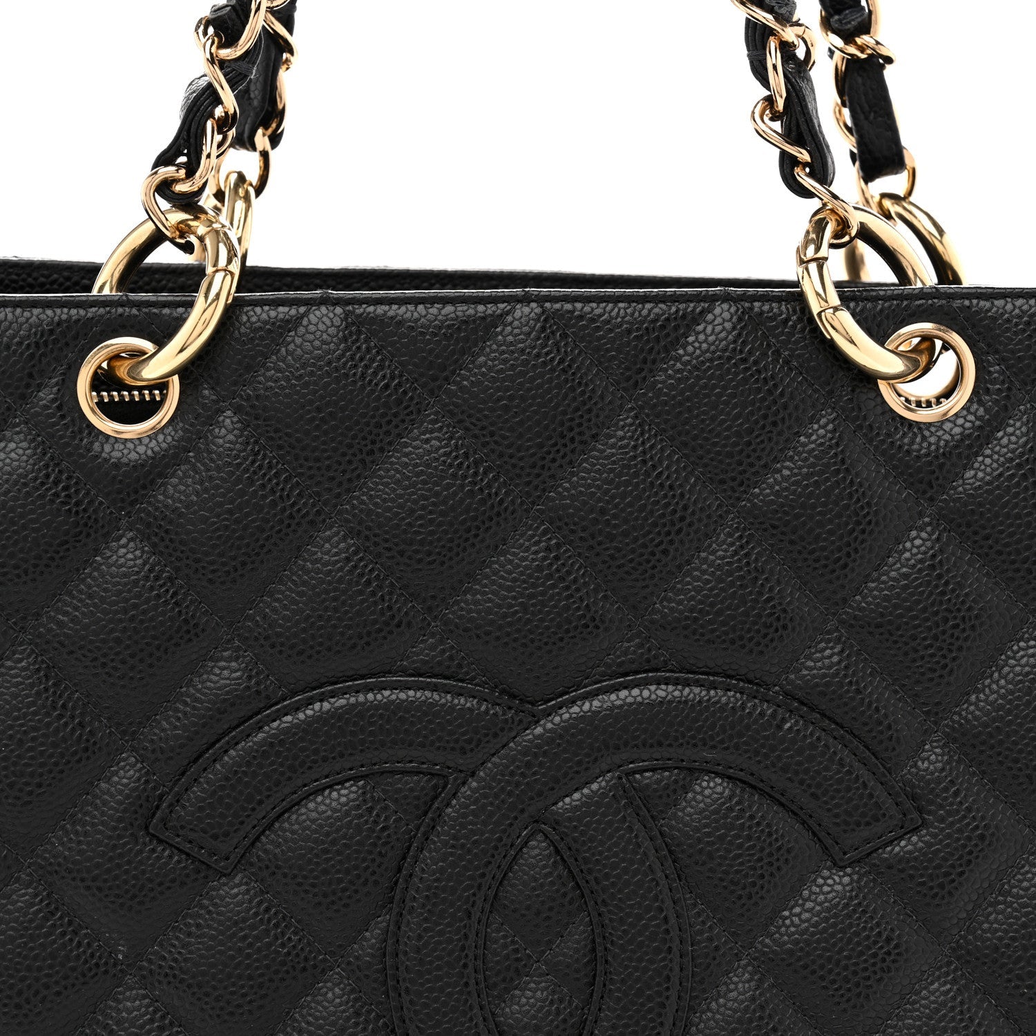 Caviar Quilted Grand Shopping Tote GST Black