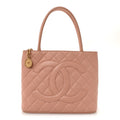 Caviar Quilted Medallion Tote Light Pink
