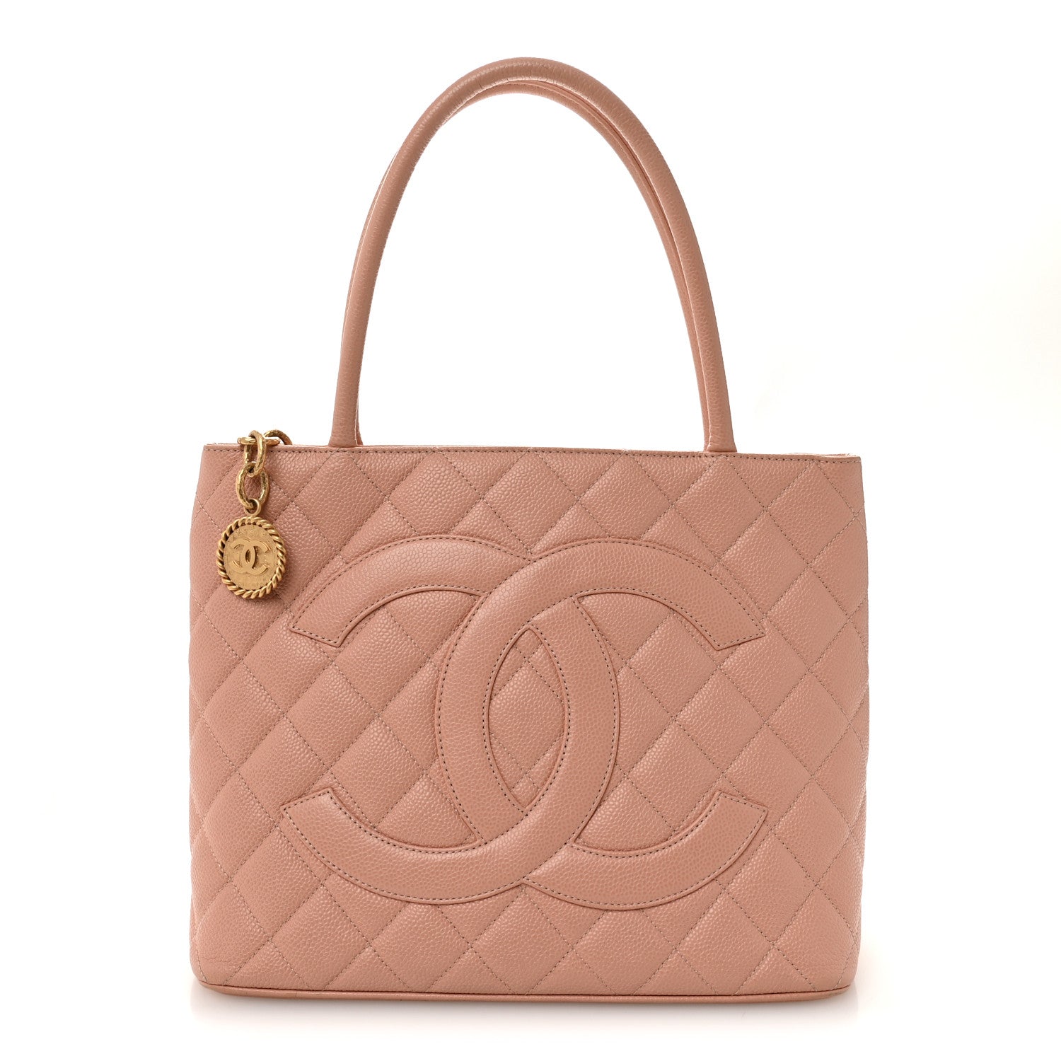 Caviar Quilted Medallion Tote Light Pink