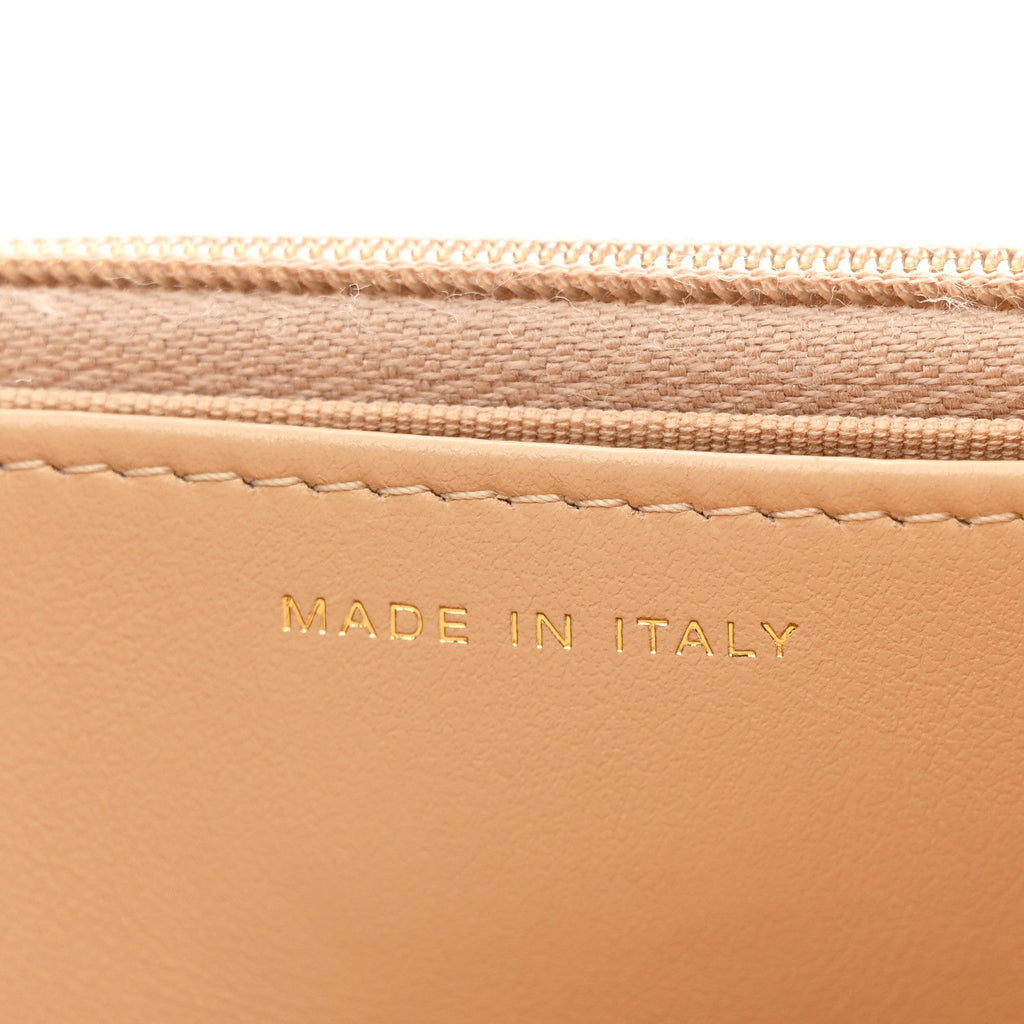 Caviar Quilted Wallet on Chain WOC Beige