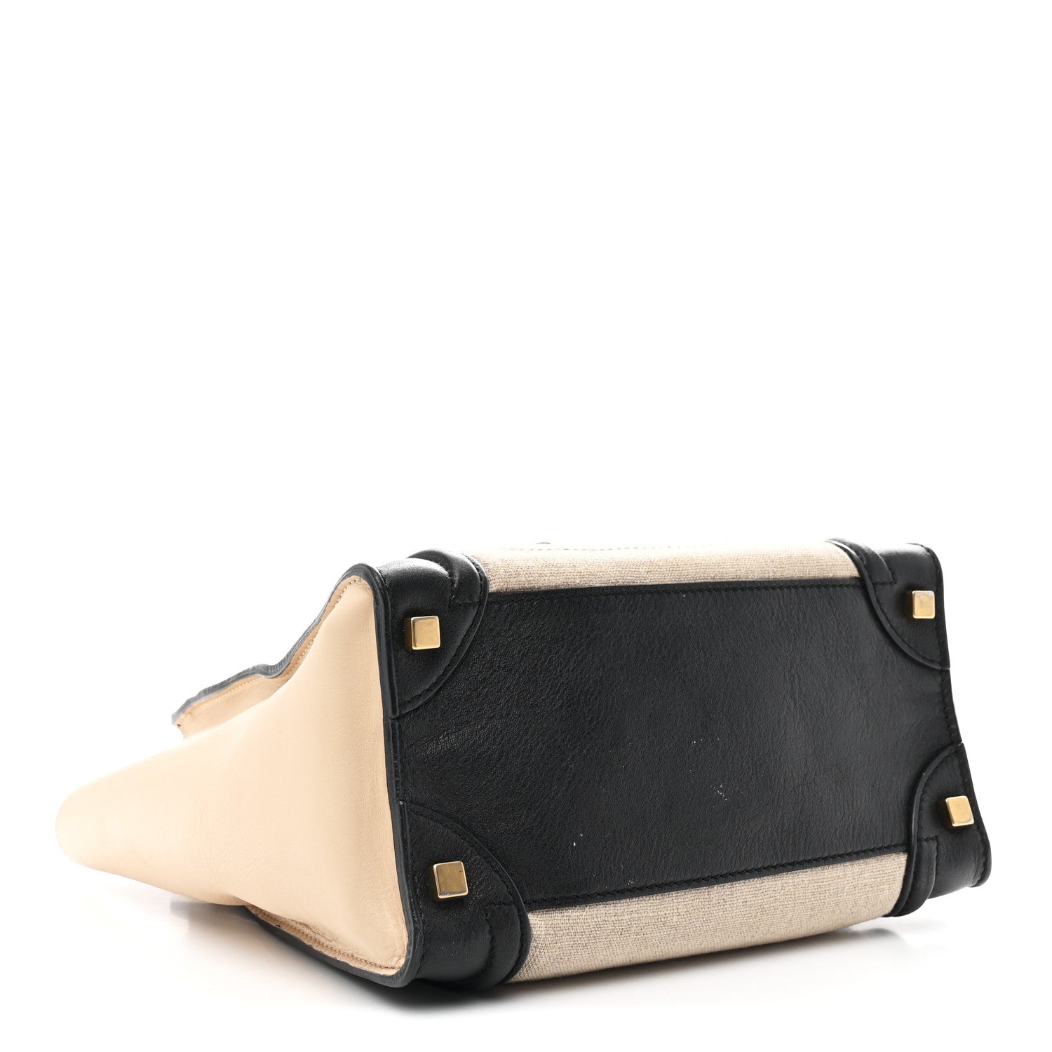Canvas Smooth Calfskin Micro Tri-Color Luggage Natural Black Tan