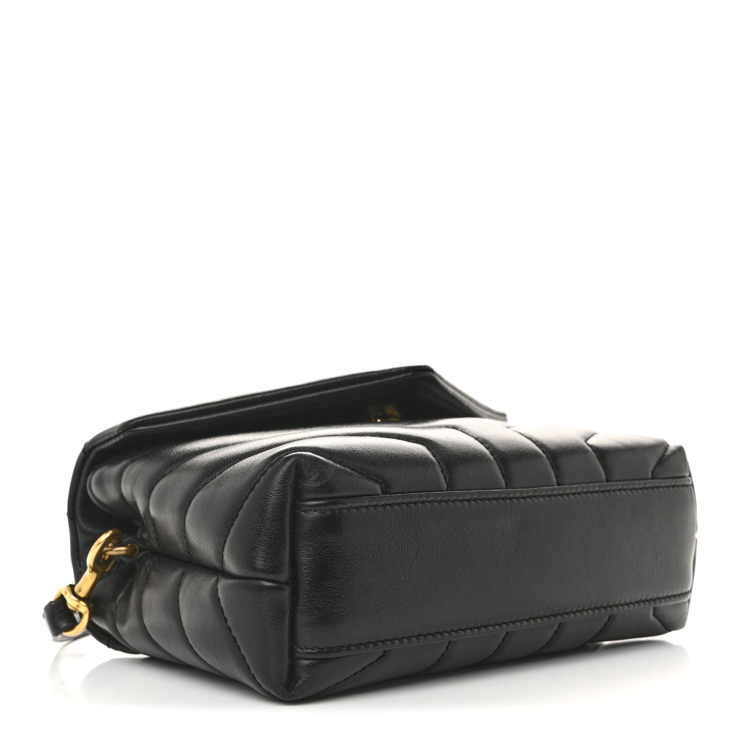 Calfskin Y Quilted Monogram Toy Loulou Crossbody Bag Black