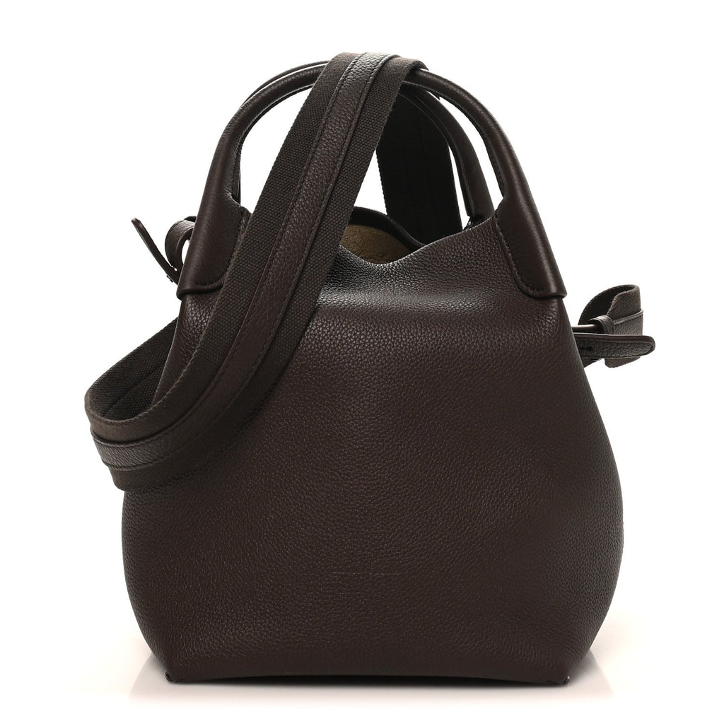 Grained Calfskin Micro Bale Bag Dark Chocolate Licorice