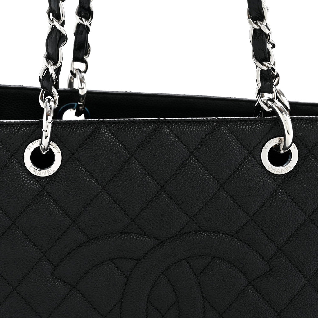 Caviar Quilted Grand Shopping Tote GST Black