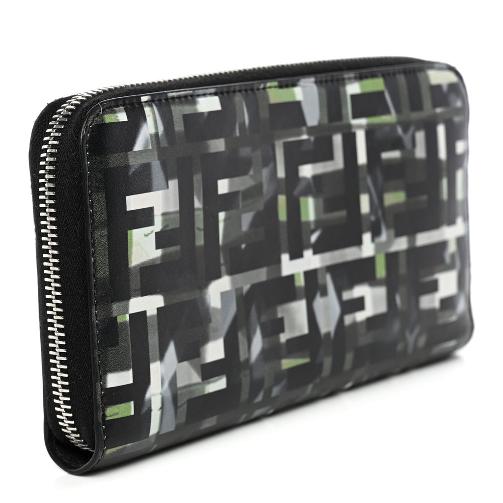 Vitello CamouFF Zip Around Wallet Black Multicolor