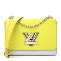 Epi Twist Shoulder Bag MM Purple Yellow Grey