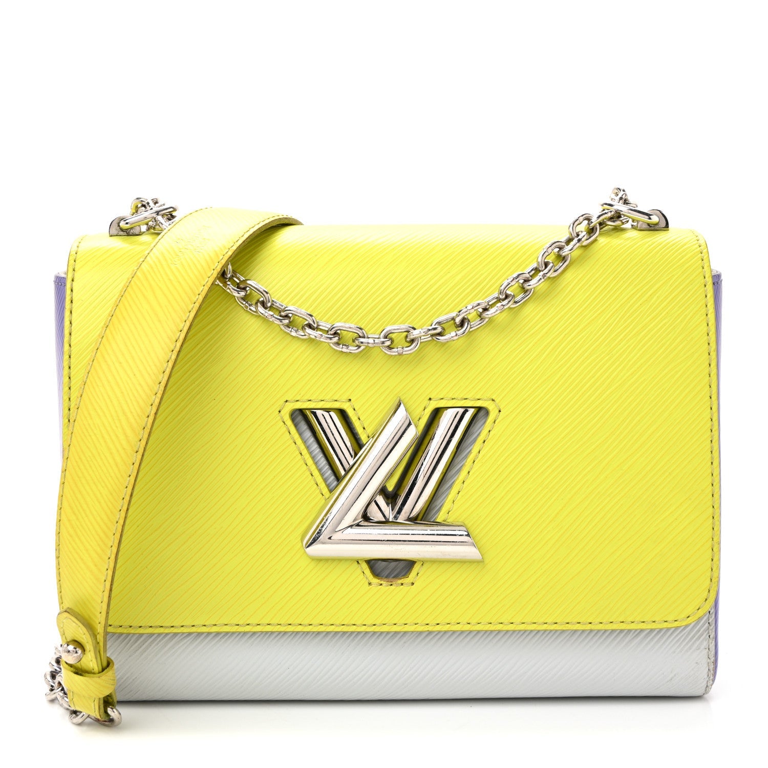 Epi Twist Shoulder Bag MM Purple Yellow Grey