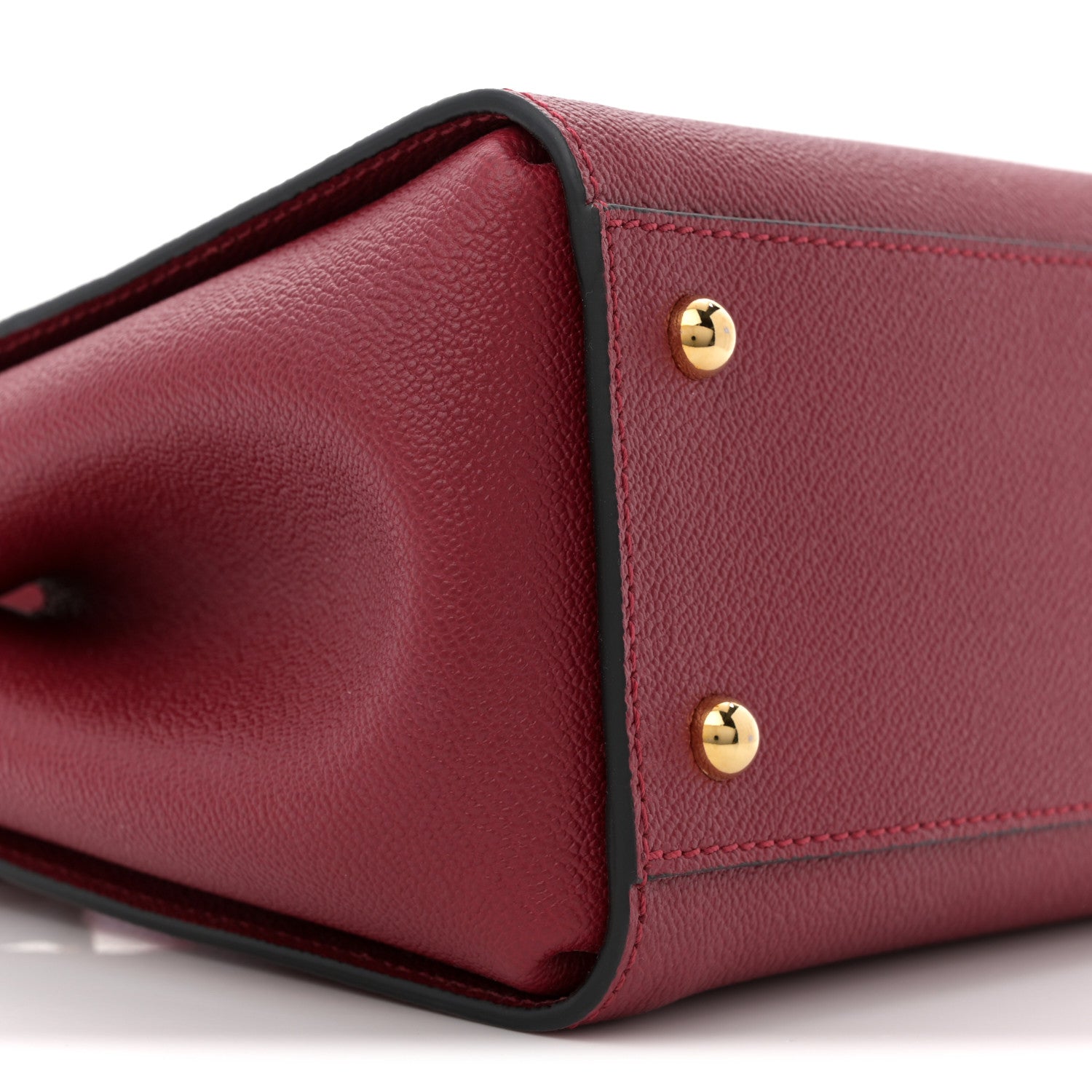 Soft Grain Calfskin Small Buckle Tote Parade Red