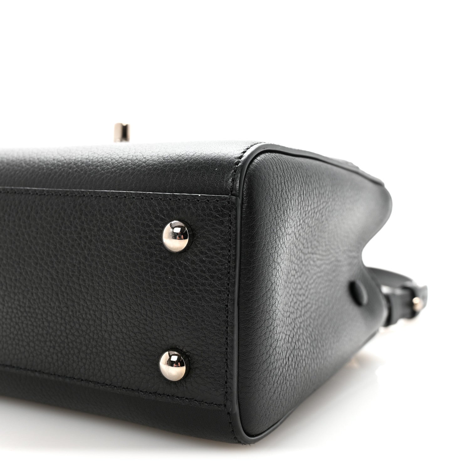 Grained Calfskin Mini Neo Executive Shopper Tote Black