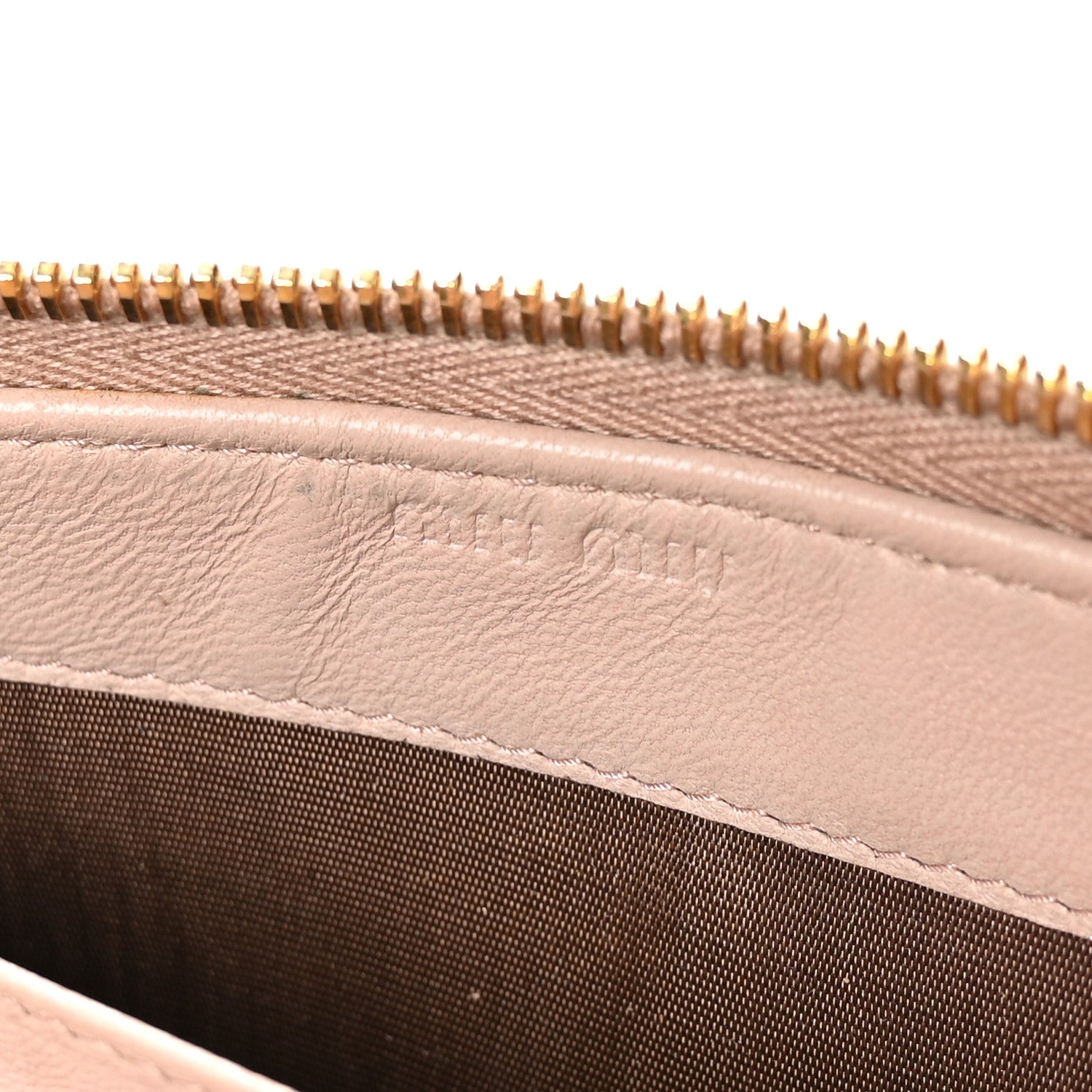 Nappa Matelasse Zip Around Wallet Pomice