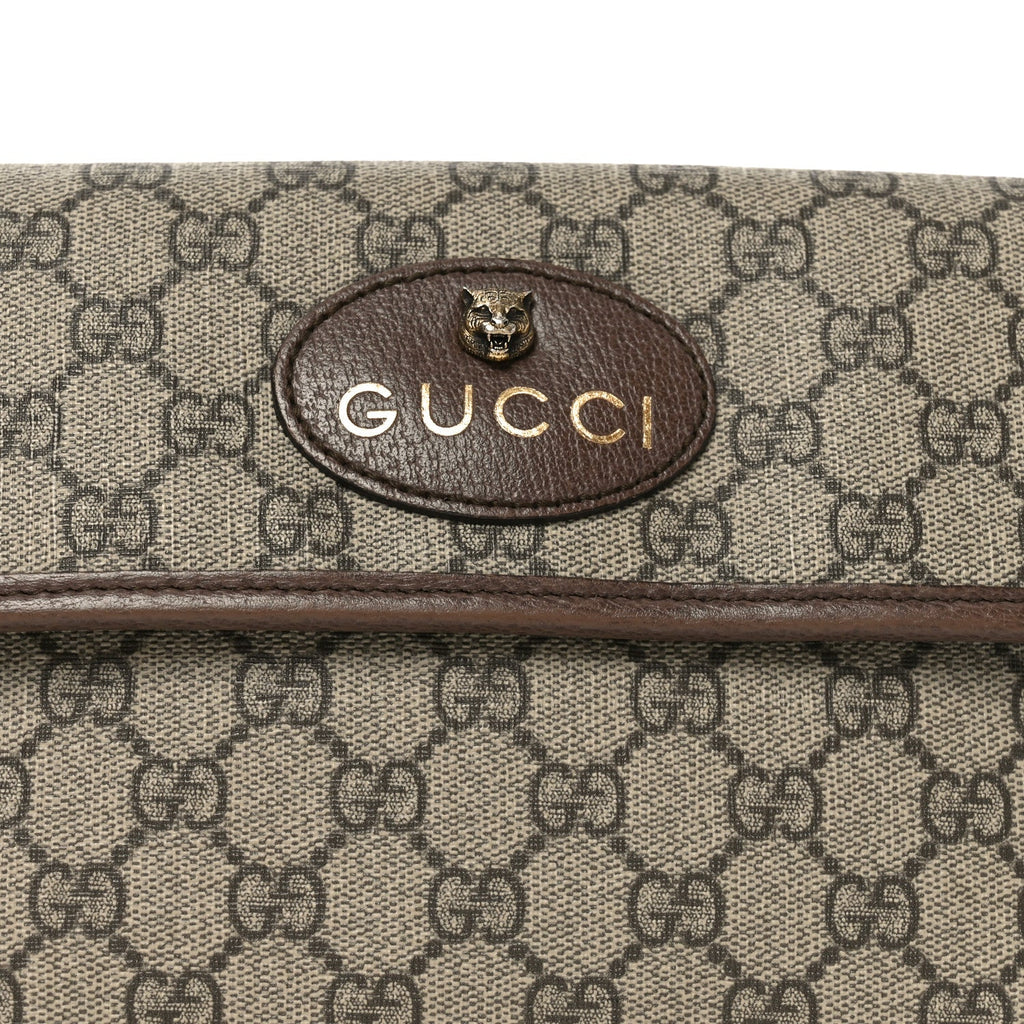 GG Supreme Monogram Neo Vintage Web Belt Bag Brown
