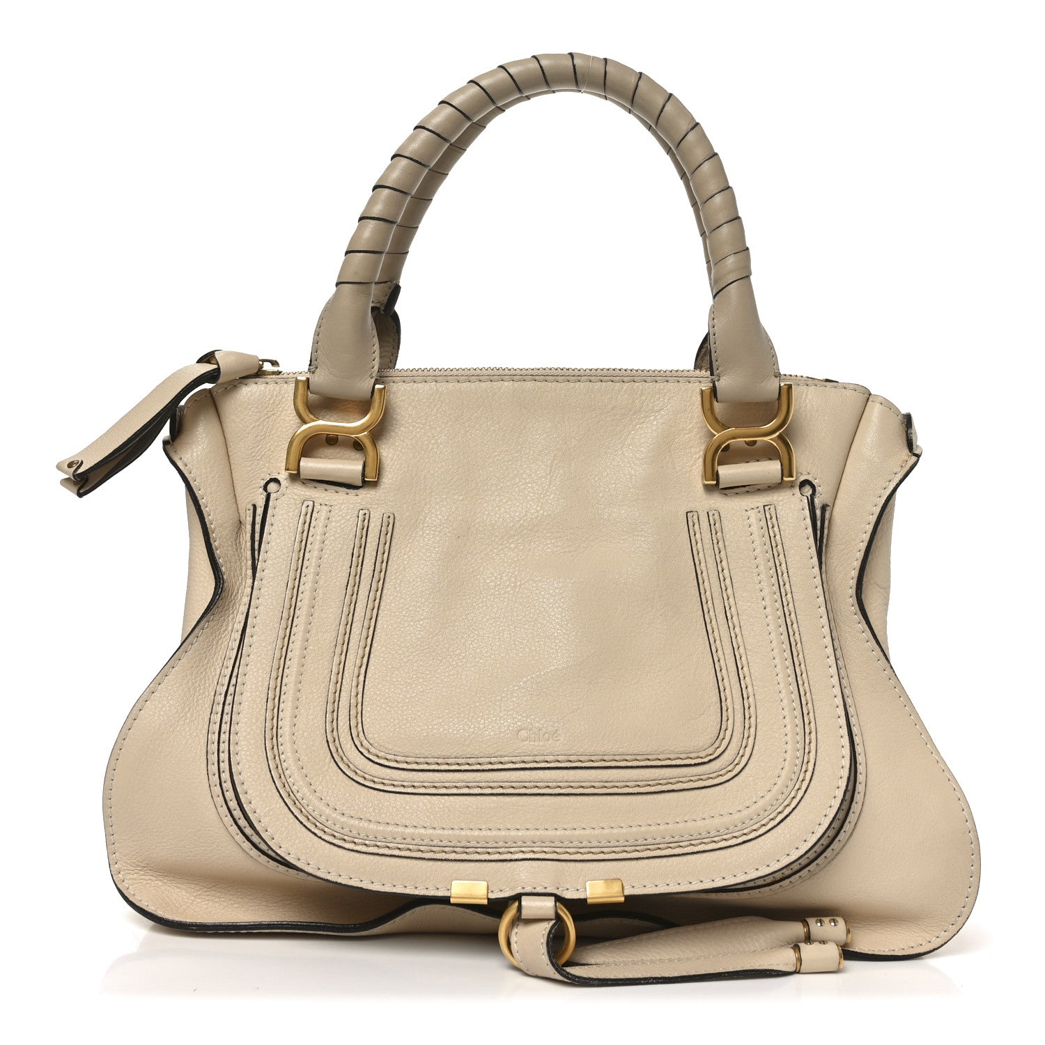 Calfskin Large Marcie Satchel Blush Nude