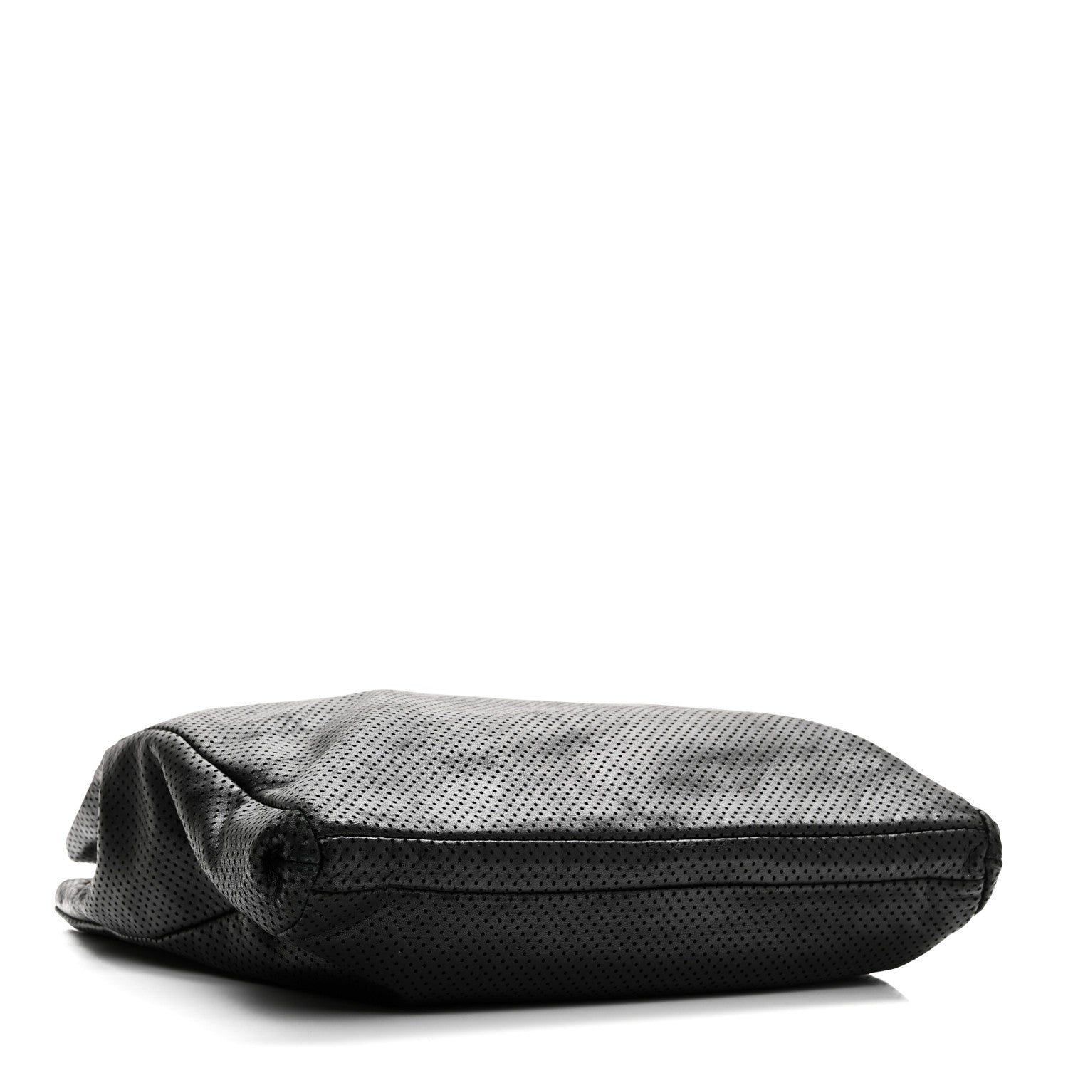 Calfskin Perforated Drill Tote Bag Black