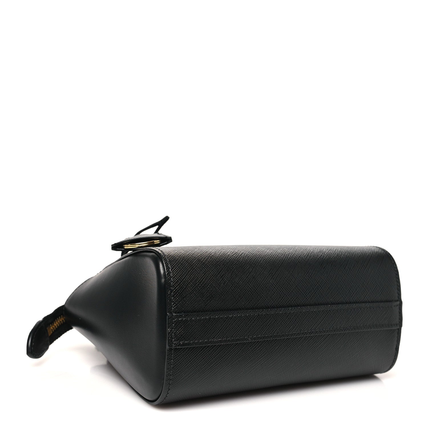 Saffiano Soft Calfskin Mini Zippered Tote Black