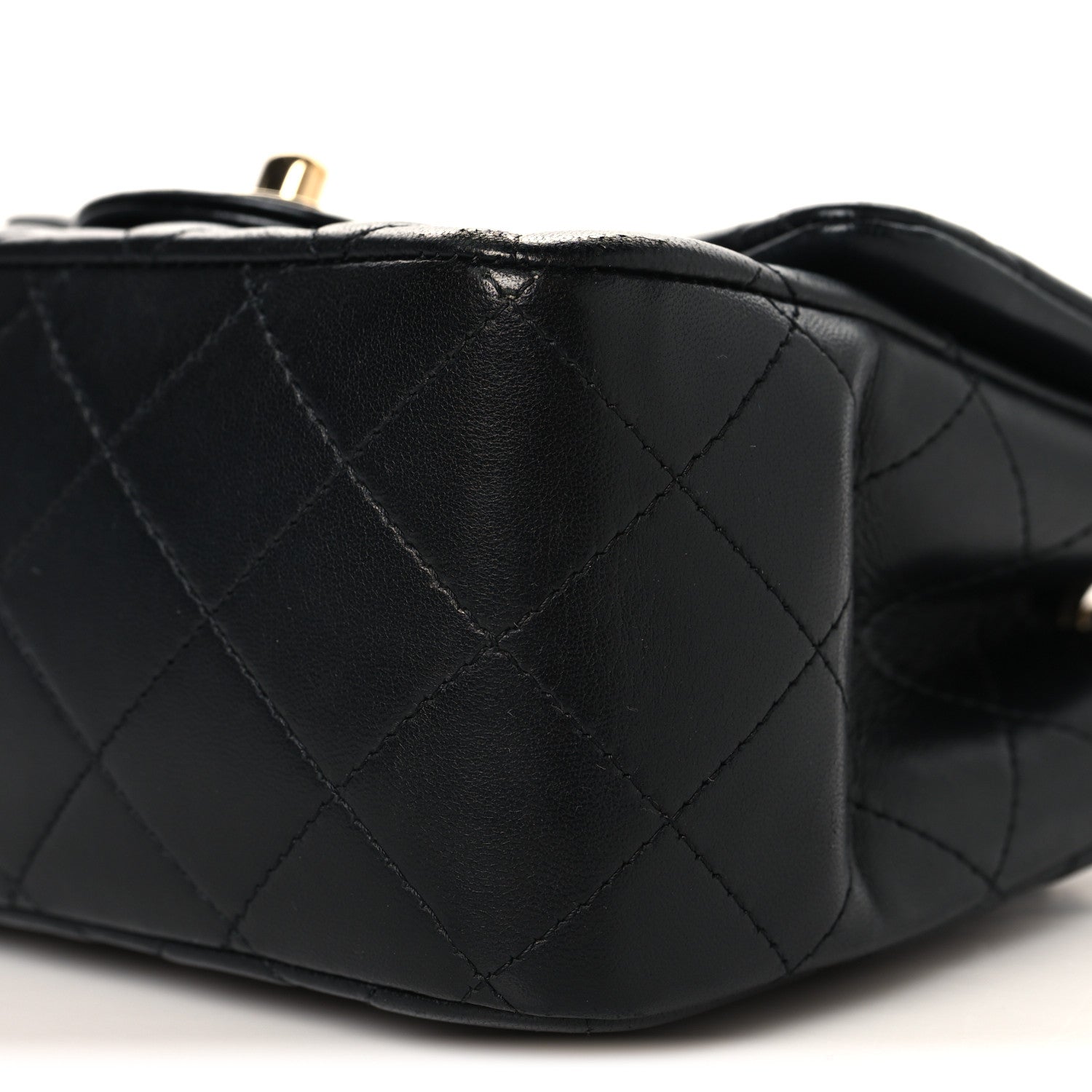 Lambskin Quilted Mini Square Flap Black