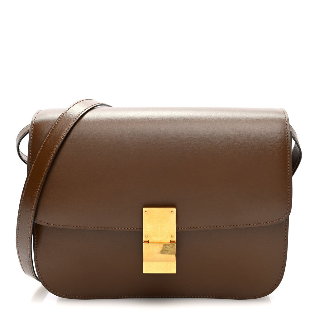 Box Calfskin Medium Classic Box Flap Bag Camel