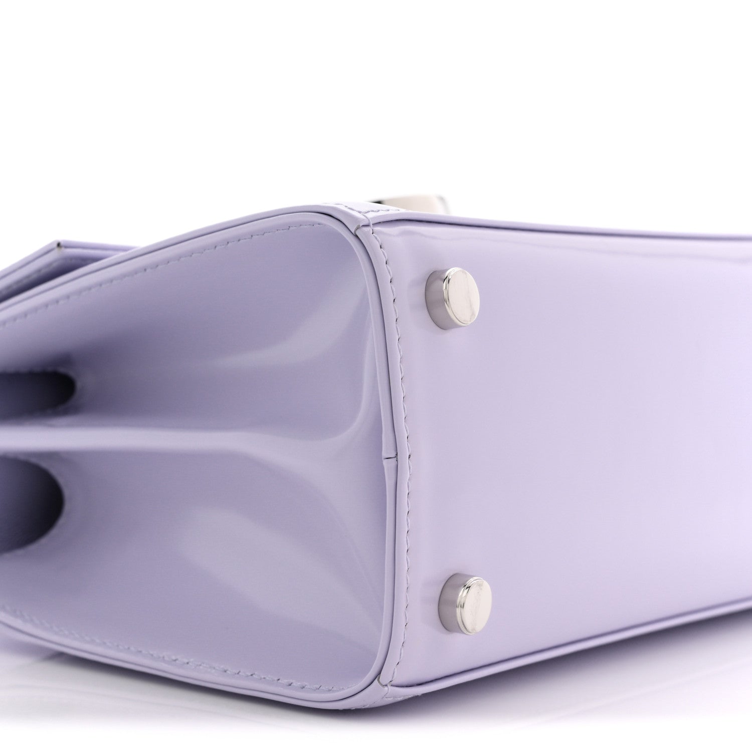 Brushed Off Calfskin Mini Iconic Top Handle Bag New Lavender