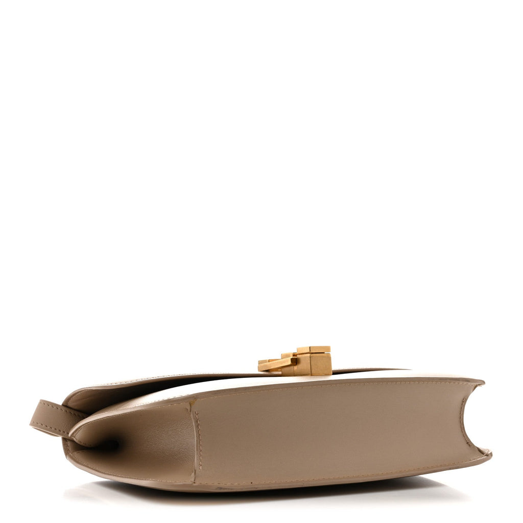 Smooth Calfskin Le Carre Satchel Dark Beige