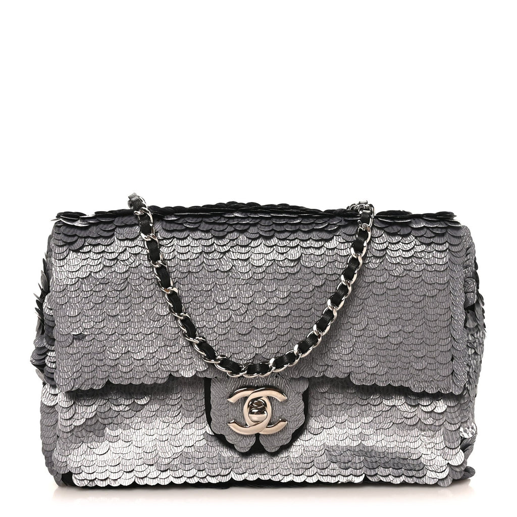Sequin Small Single Flap Silver